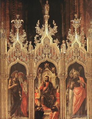 艺术家巴尔托洛梅奥·维瓦利尼作品《圣马可三联画,1474》