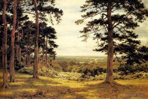 艺术家本杰明·威廉姆斯·里德作品《透过松树窥视》