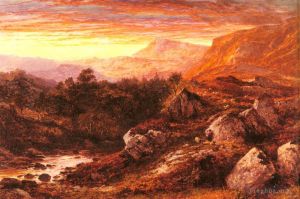 艺术家本杰明·威廉姆斯·里德作品《北威尔士莱德山谷》