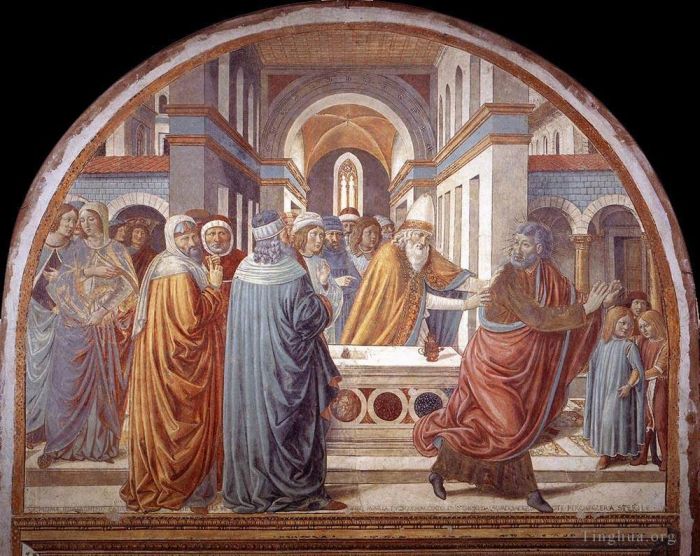 贝诺佐·戈佐利 的各类绘画作品 -  《约阿希姆被逐出圣殿》