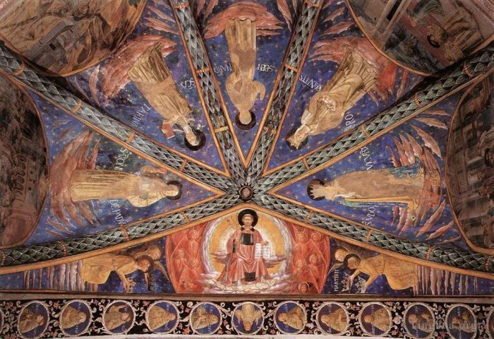 贝诺佐·戈佐利 的各类绘画作品 -  《方济各在荣耀与圣徒中》
