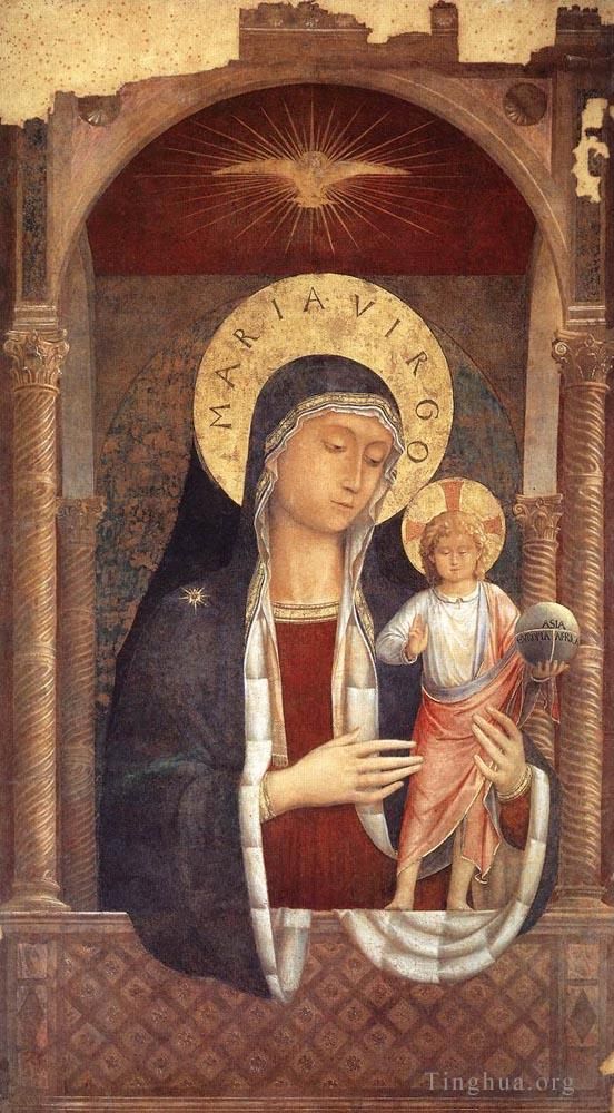 贝诺佐·戈佐利 的各类绘画作品 -  《麦当娜和孩子给予祝福》