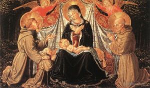 艺术家贝诺佐·戈佐利作品《麦当娜和孩子与圣弗朗西斯和伯纳丁以及弗拉雅各布》