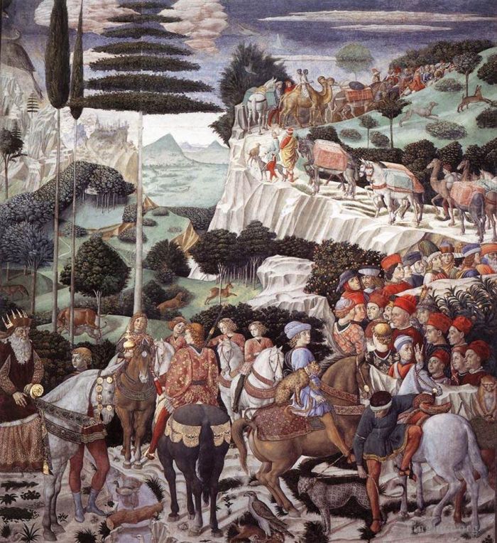 贝诺佐·戈佐利 的各类绘画作品 -  《最古老国王的游行西墙》