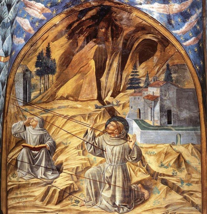 贝诺佐·戈佐利 的各类绘画作品 -  《圣弗朗西斯生活场景场景,11,南墙》