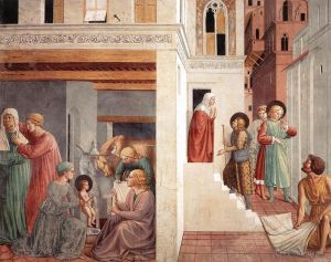 艺术家贝诺佐·戈佐利作品《圣弗朗西斯生活场景场景,1,北墙》