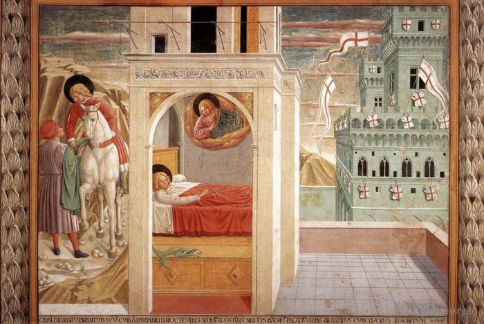 贝诺佐·戈佐利 的各类绘画作品 -  《圣弗朗西斯生活场景场景,2,北墙》