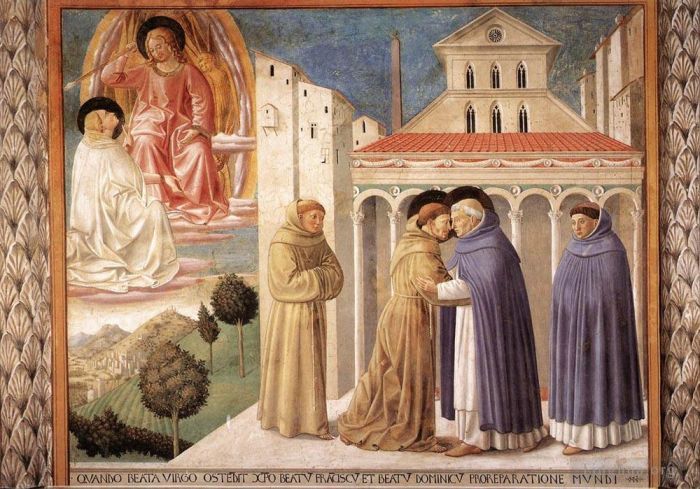贝诺佐·戈佐利 的各类绘画作品 -  《圣弗朗西斯生活场景场景,4,南墙》