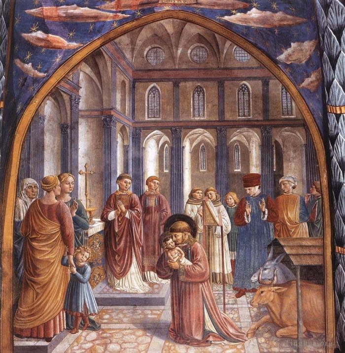 贝诺佐·戈佐利 的各类绘画作品 -  《圣弗朗西斯生活场景场景北墙》