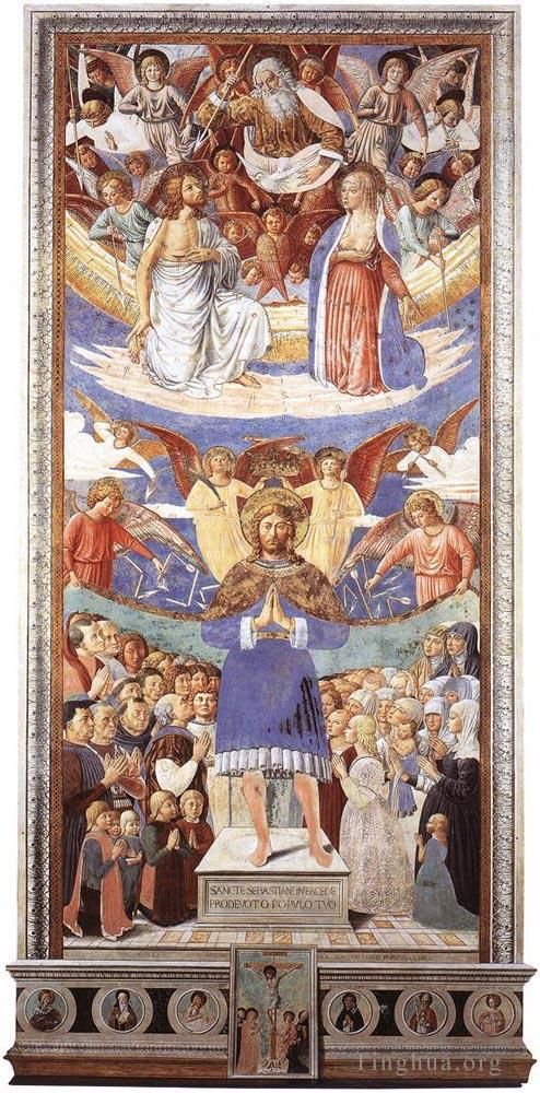 贝诺佐·戈佐利 的各类绘画作品 -  《塞巴斯蒂安代祷者》