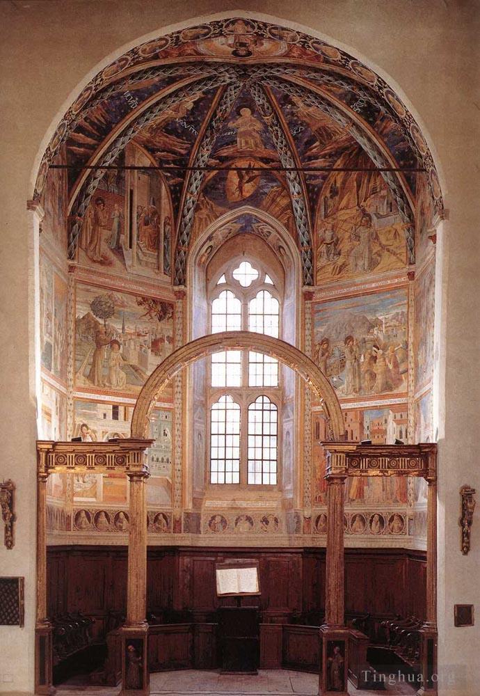 贝诺佐·戈佐利作品《主阿阿西德教堂的景观》