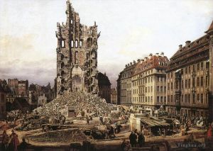 艺术家贝纳多·贝洛托作品《德累斯顿旧十字教堂遗址》