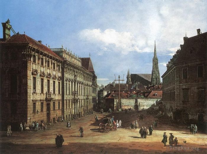 贝纳多·贝洛托 的油画作品 -  《维也纳,Lobkowitzplatz》