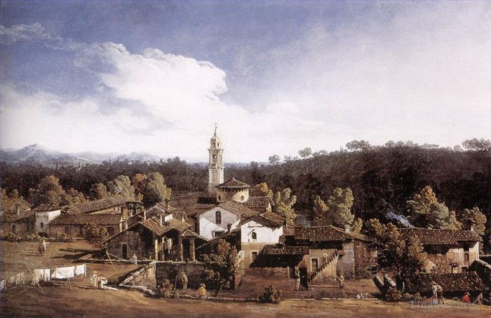 贝纳多·贝洛托 的油画作品 -  《瓦雷泽附近加扎达的景色》