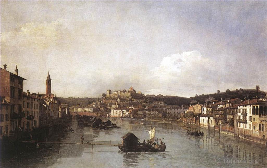 贝纳多·贝洛托作品《从新桥看维罗纳和阿迪杰河》