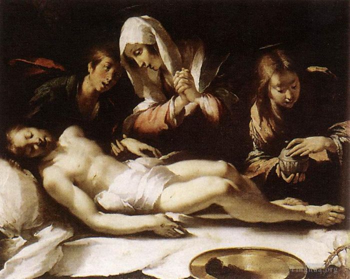 伯纳多·斯特罗兹 的油画作品 -  《为死去的基督哀悼》