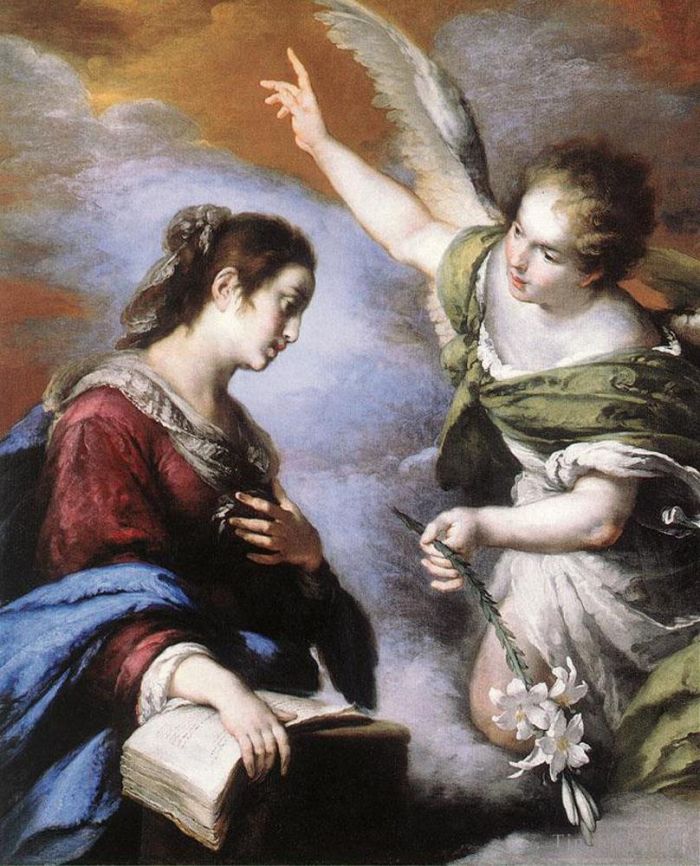 伯纳多·斯特罗兹 的油画作品 -  《天使报喜》