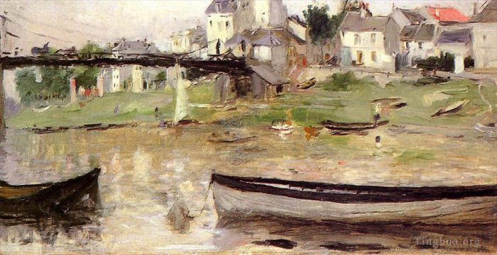 贝尔特·莫里索 的油画作品 -  《塞纳河上的船》