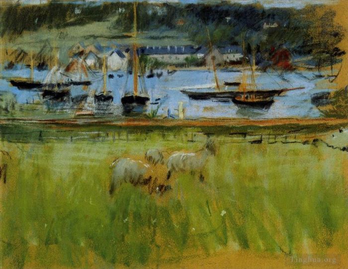 贝尔特·莫里索 的油画作品 -  《费康港的港口》