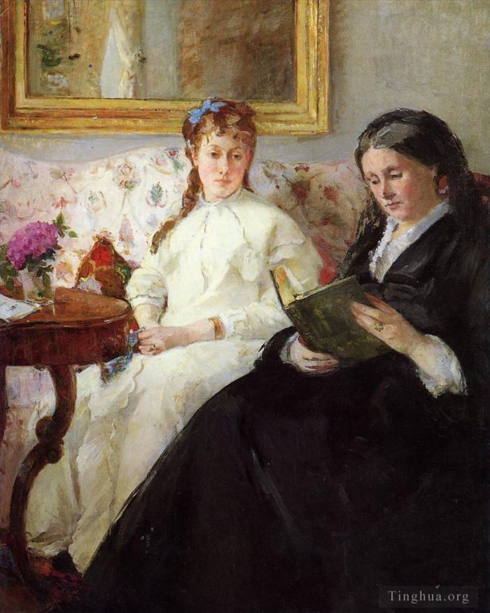 贝尔特·莫里索 的油画作品 -  《艺术家的母亲和妹妹》