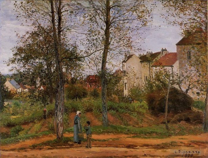 卡米耶·毕沙罗 的油画作品 -  《卢韦西安附近的风景,1870》
