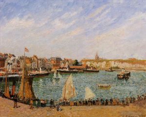 艺术家卡米耶·毕沙罗作品《下午的阳光迪耶普内港,1902》