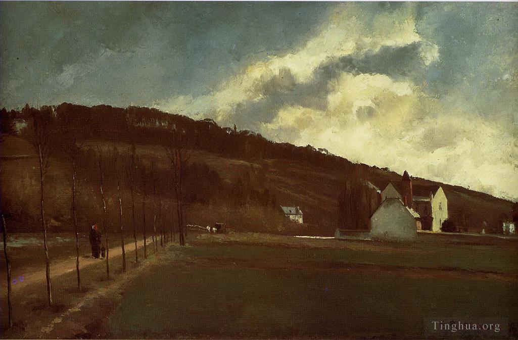 卡米耶·毕沙罗作品《1866,年冬天的马恩河畔》