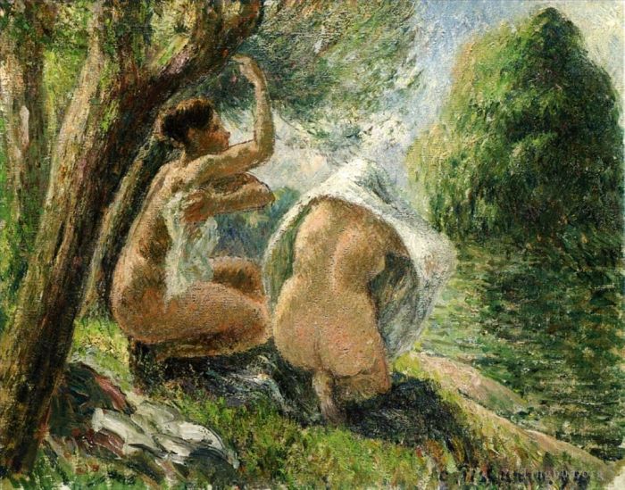卡米耶·毕沙罗 的油画作品 -  《沐浴者,1894》