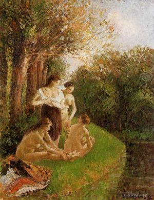 艺术家卡米耶·毕沙罗作品《沐浴者,1895》