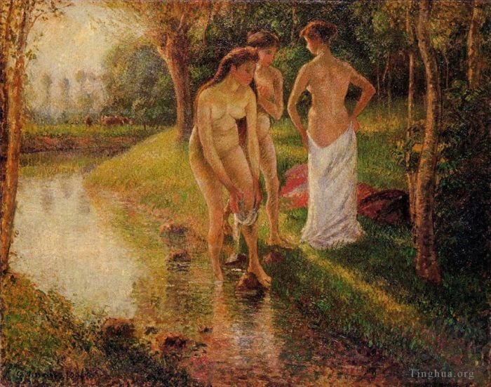 卡米耶·毕沙罗 的油画作品 -  《沐浴者,1896》