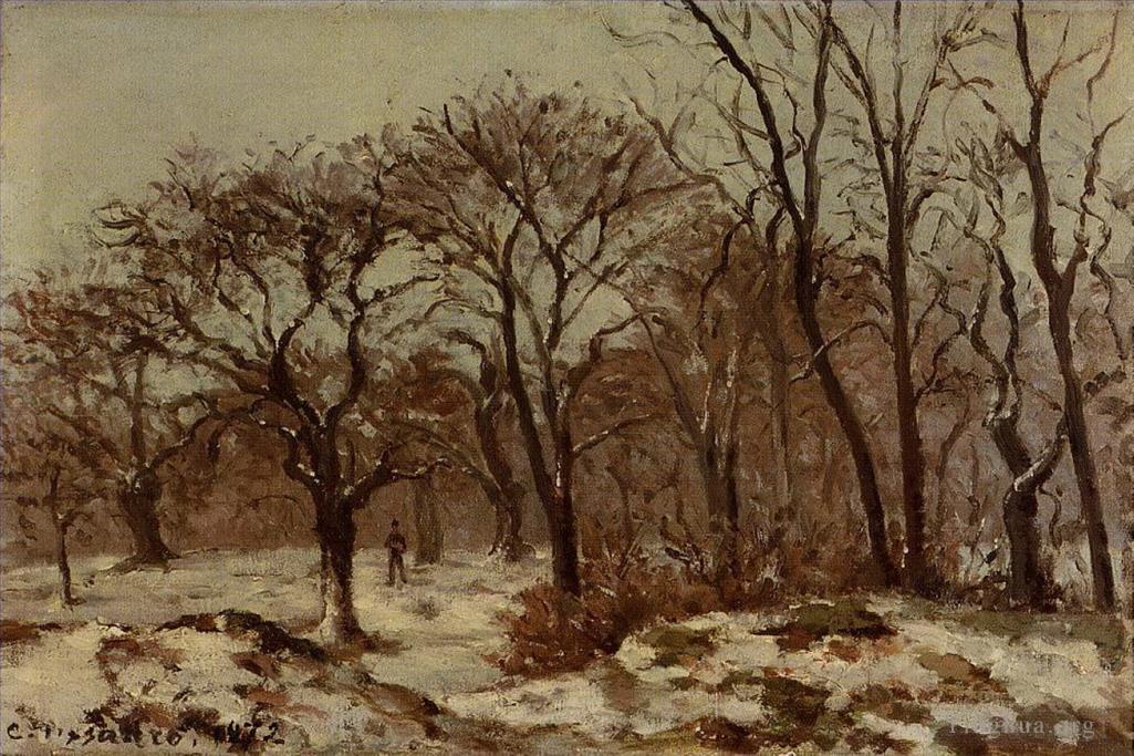 卡米耶·毕沙罗作品《1872年冬天的板栗园》