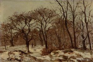艺术家卡米耶·毕沙罗作品《1872年冬天的板栗园》