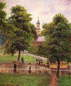 艺术家卡米耶·毕沙罗作品《邱园教堂,1892》