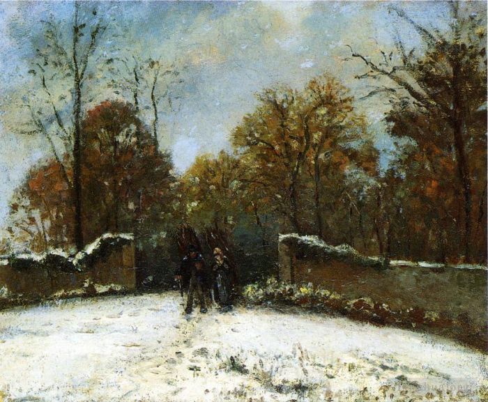 卡米耶·毕沙罗 的油画作品 -  《进入马尔利雪效果森林》