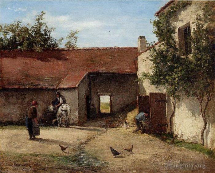 卡米耶·毕沙罗 的油画作品 -  《农家院》