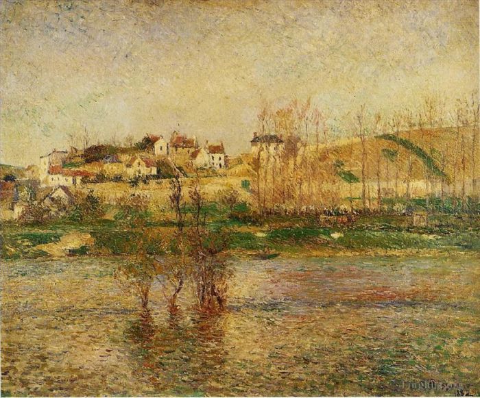 卡米耶·毕沙罗 的油画作品 -  《1882,年蓬图瓦兹洪水》