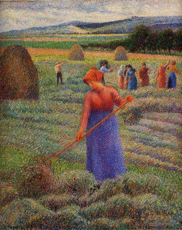 卡米耶·毕沙罗 的油画作品 -  《1889,年埃拉格尼的干草机》