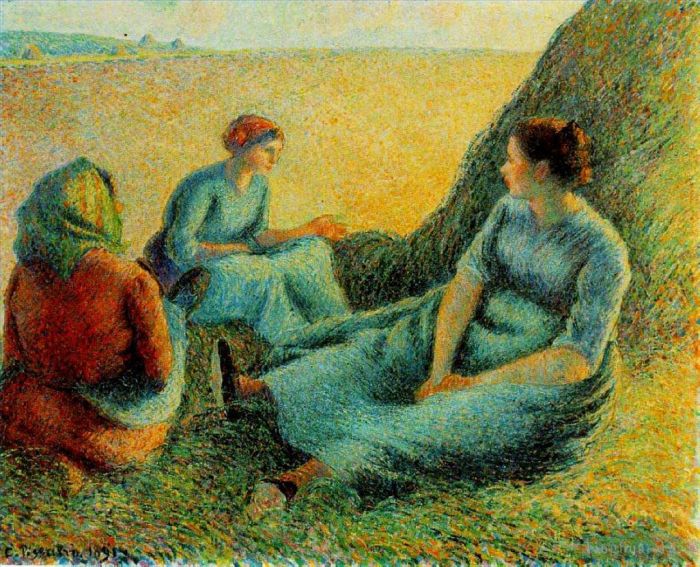 卡米耶·毕沙罗 的油画作品 -  《干草机休息,1891》