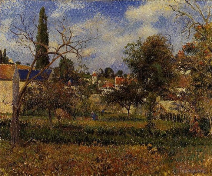 卡米耶·毕沙罗 的油画作品 -  《蓬图瓦兹菜园,1881》