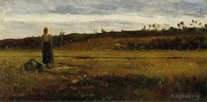 艺术家卡米耶·毕沙罗作品《勒瓦雷纳圣伊莱尔的风景》