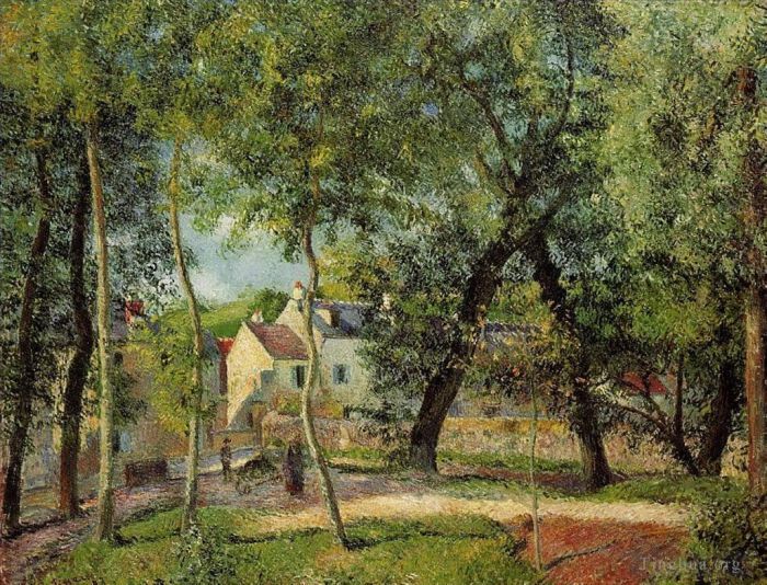卡米耶·毕沙罗 的油画作品 -  《奥斯尼附近浇水的景观,1883》