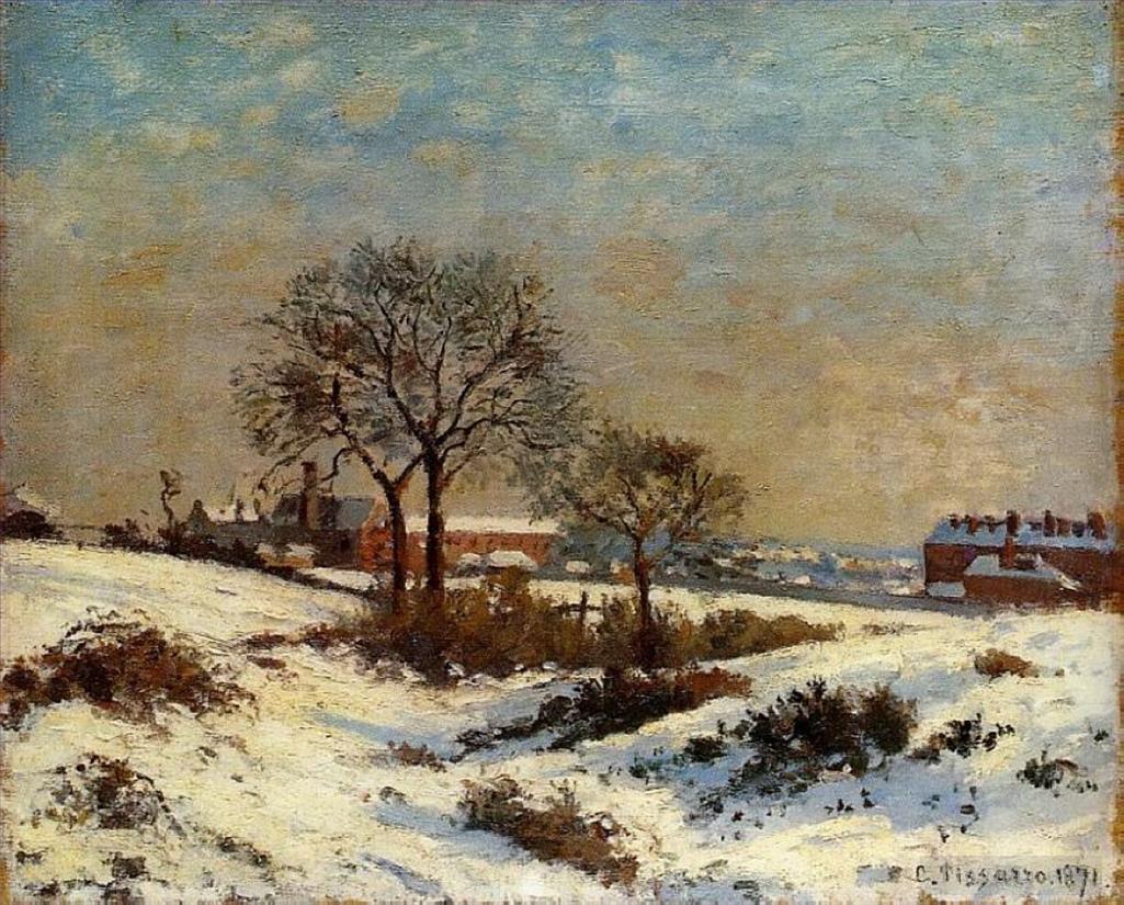 卡米耶·毕沙罗作品《诺伍德雪下风景,1871》