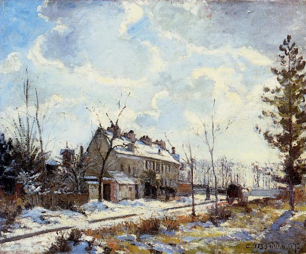 卡米耶·毕沙罗作品《Louveciennes道路积雪效果1872年》