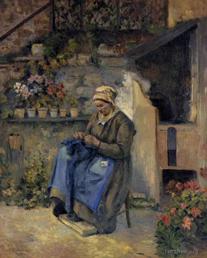 卡米耶·毕沙罗 的油画作品 -  《快乐妈妈,1874》