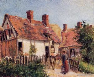 艺术家卡米耶·毕沙罗作品《埃拉格尼,1884,年的老房子》