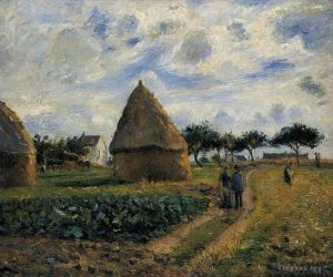 艺术家卡米耶·毕沙罗作品《农民和干草堆,1878》