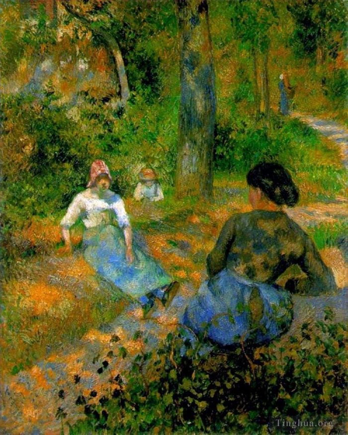 卡米耶·毕沙罗 的油画作品 -  《休息的农民,1881》