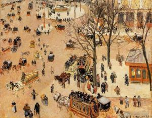 艺术家卡米耶·毕沙罗作品《法国剧院广场,1898》