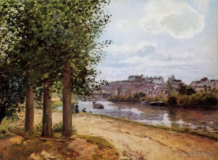 卡米耶·毕沙罗 的油画作品 -  《瓦兹河畔蓬图瓦兹,1872》