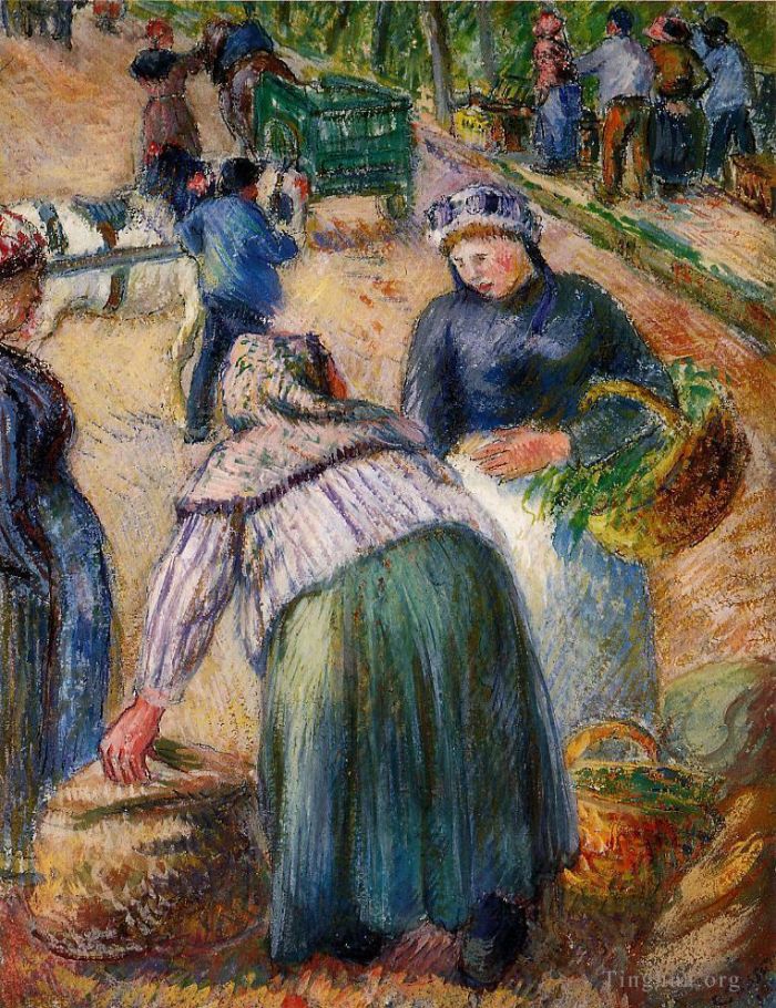 卡米耶·毕沙罗 的油画作品 -  《马铃薯市场大道,des,fosses,pontoise,1882》